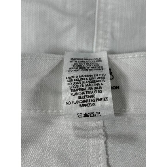 White Denim Skirt Size 10 By Jaclyn Smith Collection With Button & Zip Closure - Picture 7 of 7